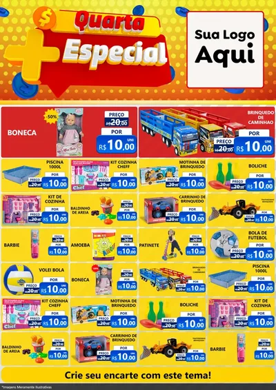 Modelo de Encarte para Encarte A4 Vertical com o tema Quarta Mais Especial para Brinquedos