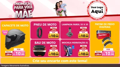 Modelo de TV para TV Horizontal com o tema Promoção Para Você Mãe para Moto peças