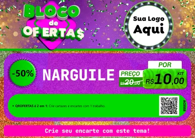 Modelo de Cartaz para Cartaz A4 Horizontal com o tema Bloco de Ofertas para Tabacaria