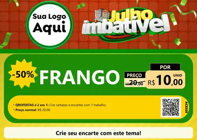 Modelo de Cartaz para Cartaz A4 Horizontal com o tema Julho Imbatível para Assados