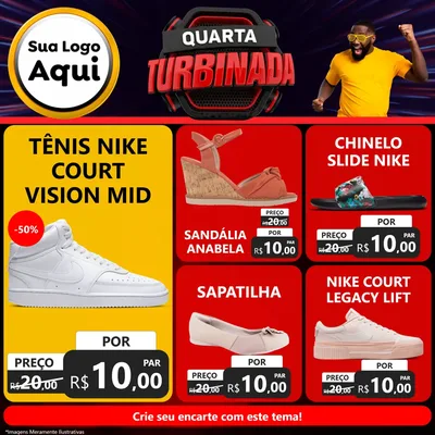 Modelo de Rede Social para Feed Facebook com o tema Quarta Turbinada para Calçados