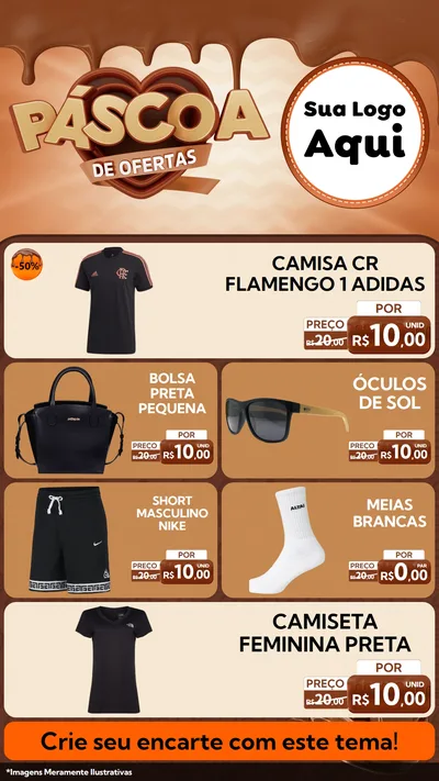 Modelo de TV para TV Vertical com o tema Páscoa de Ofertas para Roupas e acessórios