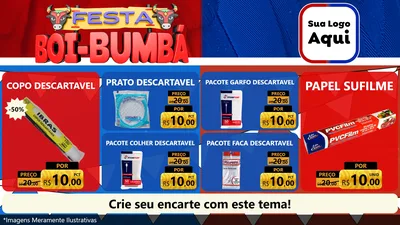 Modelo de TV para TV Horizontal com o tema Festa Boi Bumbá para Embalagens