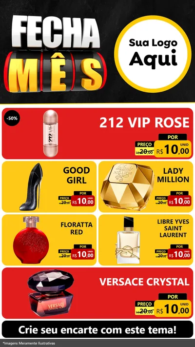 Modelo de TV para TV Vertical com o tema Fecha Mês para Perfumes