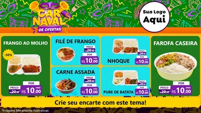 Modelo de TV para TV Horizontal com o tema Carnaval de Ofertas para Restaurante