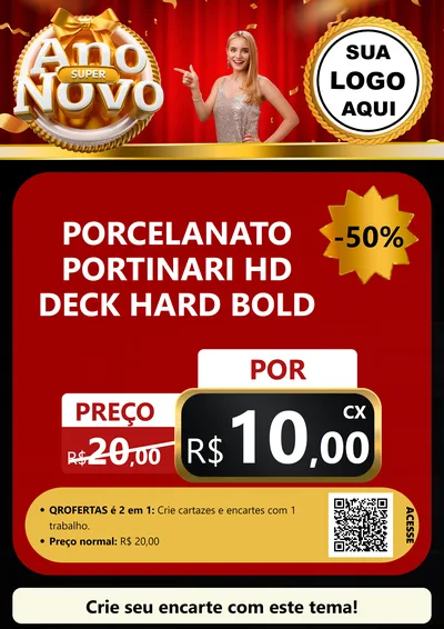 Modelo de Cartaz para Cartaz A4 Vertical com o tema Super Ano Novo para Pisos e revestimentos