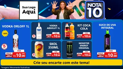 Modelo de TV para TV Horizontal com o tema Nota 10 para Distribuidora de bebidas