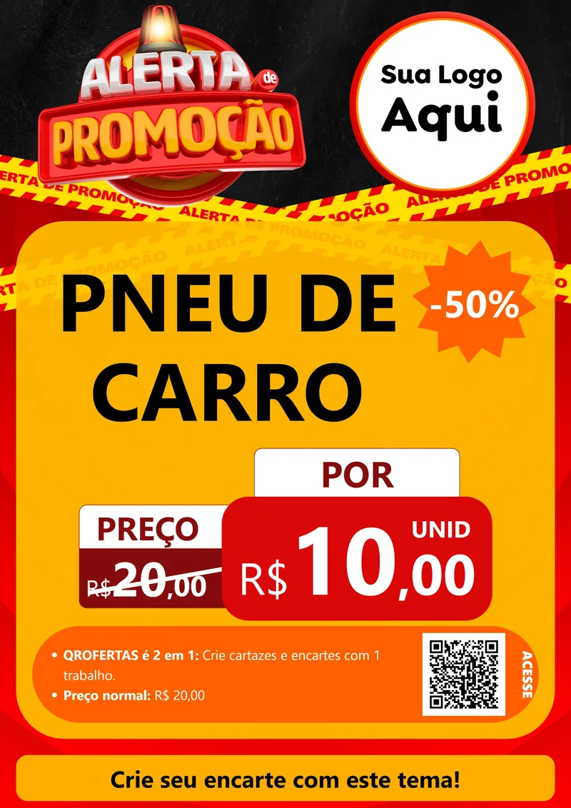 Modelo de Cartaz para Cartaz A4 Vertical com o tema Alerta de Promoção para Auto peças