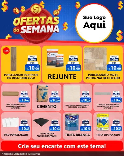 Modelo de Rede Social para Feed Instagram com o tema Ofertas Da Semana para Pisos e revestimentos