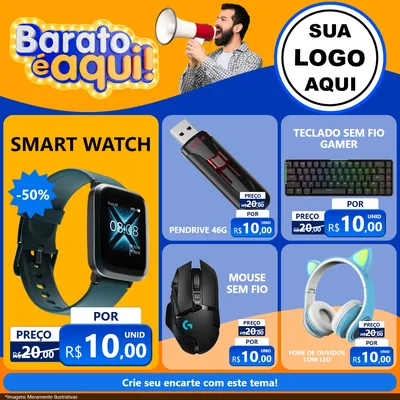 Modelo de Rede Social para Feed Facebook com o tema Barato é aqui para Informática