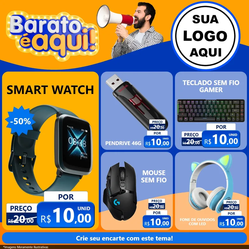Modelo de Rede Social para Feed Facebook com o tema Barato é aqui para Informática