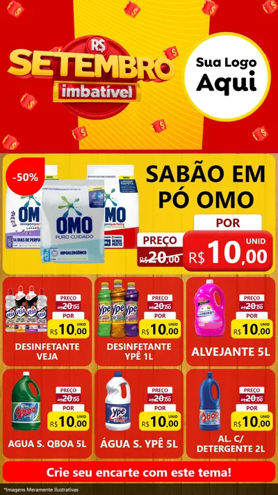 Modelo de Rede Social para Stories com o tema Setembro Imbatível para Produtos de Limpeza