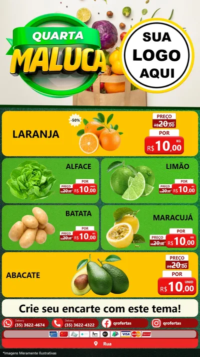 Modelo de TV para TV Vertical com o tema Quarta Maluca - Hortifrúti para Hortifrúti