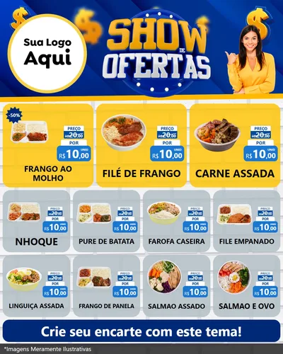 Modelo de Rede Social para Feed Instagram com o tema Show de Ofertas para Restaurante