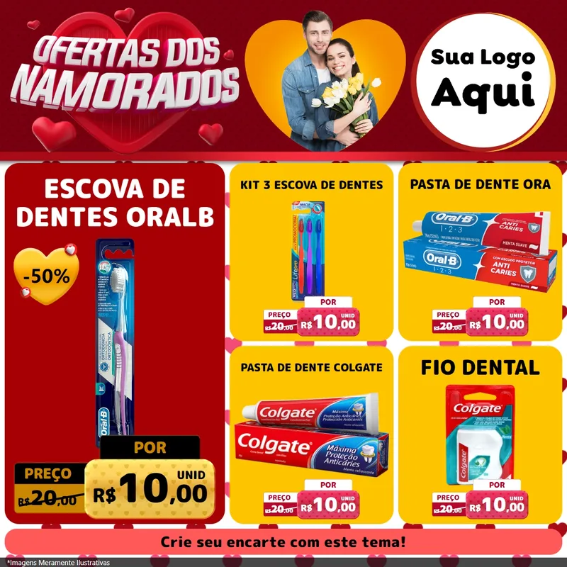 Modelo de Rede Social para Feed Facebook com o tema Ofertas Dos Namorados para Higiene Pessoal