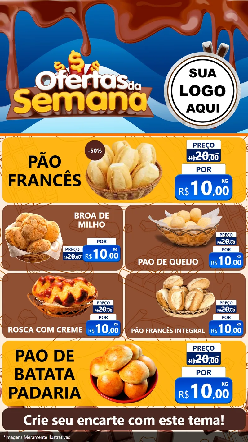 Modelo de TV para TV Vertical com o tema Ofertas da Semana - Páscoa para Padaria