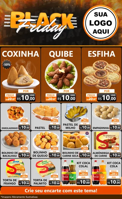 Modelo de Encarte para Encarte Grande com o tema Black Friday para Salgadaria