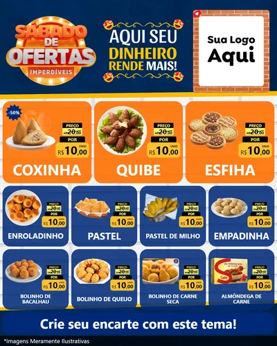 Modelo de Rede Social para Feed Instagram com o tema Sábado de Ofertas Imperdíveis para Salgadaria