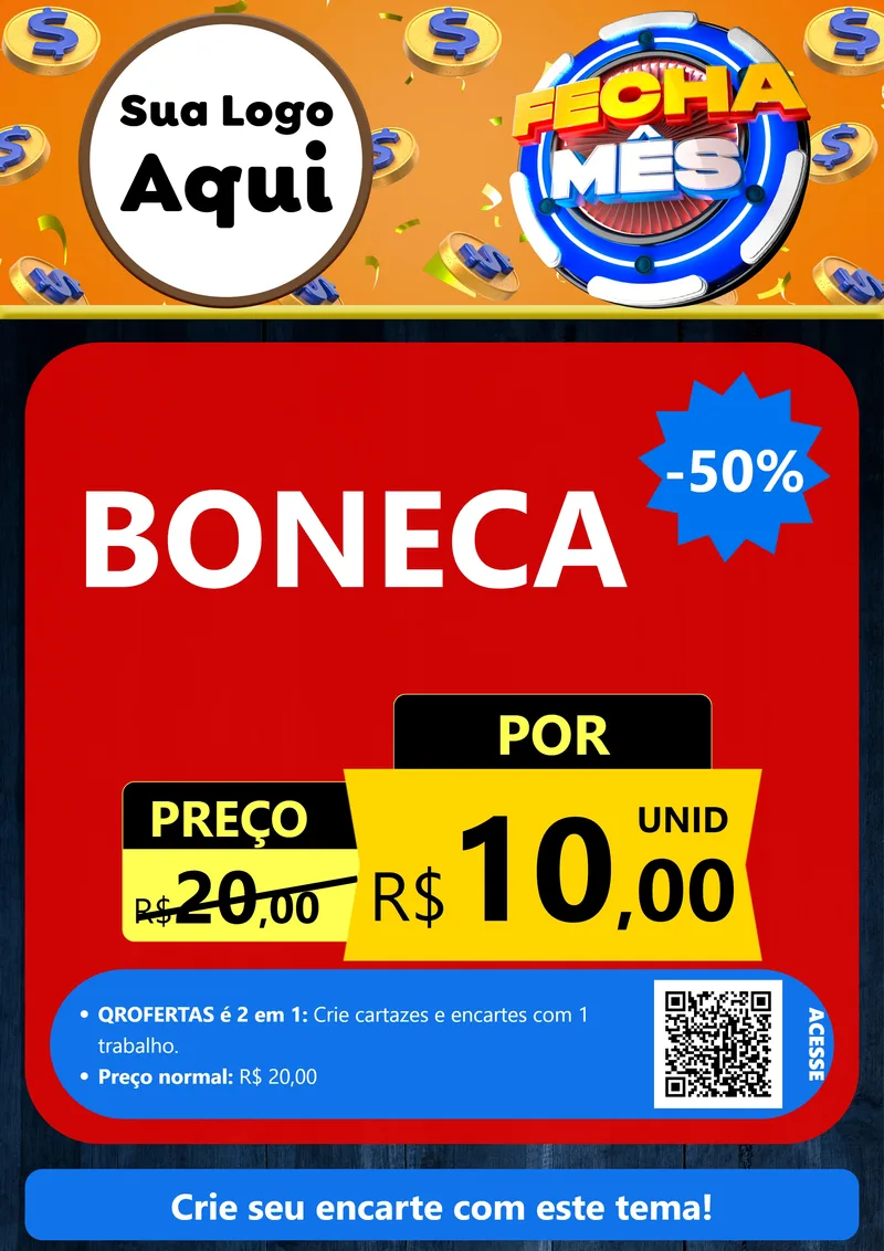 Modelo de Cartaz para Cartaz A4 Vertical com o tema Fecha Mês para Brinquedos