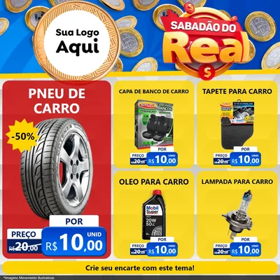 Modelo de Rede Social para Feed Facebook com o tema Sabadão do Real para Auto peças