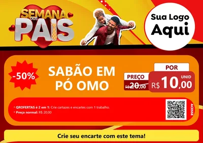 Modelo de Cartaz para Cartaz A4 Horizontal com o tema Semana Dos Pais para Produtos de Limpeza