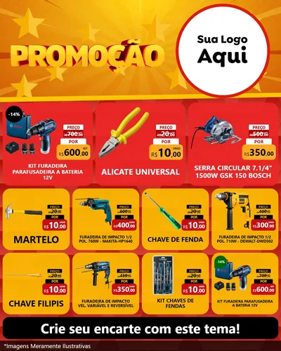 Modelo de Rede Social para Feed Instagram com o tema Promoção para Maquinas e Ferramentas