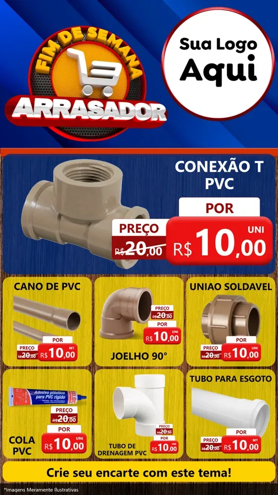 Modelo de Rede Social para Stories com o tema Fim De Semana Arrasador para Tubos e conexões