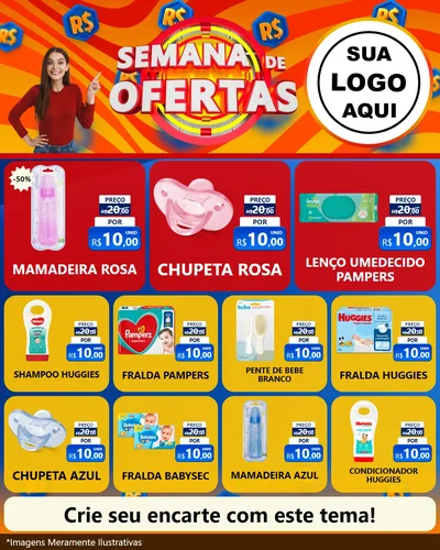 Modelo de Rede Social para Feed Instagram com o tema Semana de Ofertas para Bebês