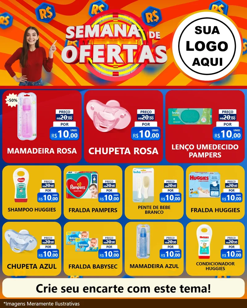 Modelo de Rede Social para Feed Instagram com o tema Semana de Ofertas para Bebês