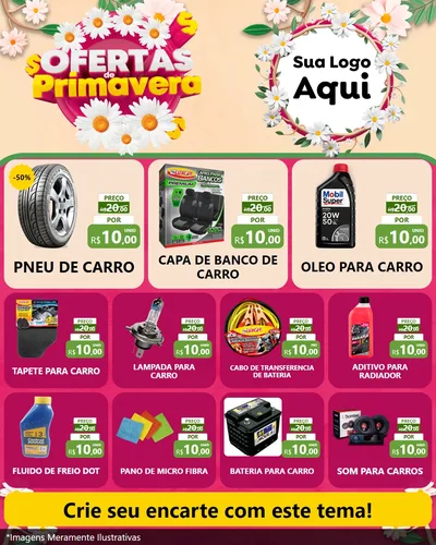Modelo de Rede Social para Feed Instagram com o tema Ofertas de Primavera para Auto peças