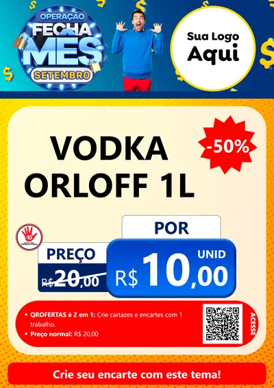Modelo de Cartaz para Cartaz A4 Vertical com o tema Operação Fecha Mês Setembro para Distribuidora de bebidas