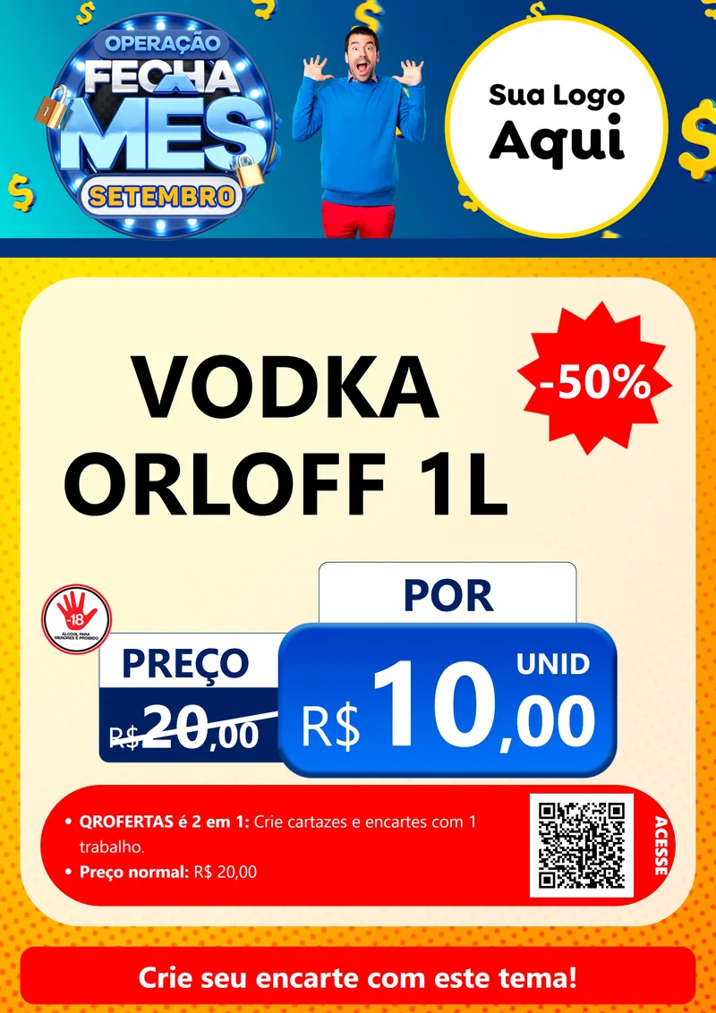 Modelo de Cartaz para Cartaz A4 Vertical com o tema Operação Fecha Mês Setembro para Distribuidora de bebidas