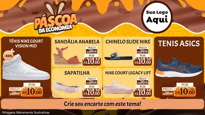Modelo de TV para TV Horizontal com o tema Páscoa da Economia para Calçados