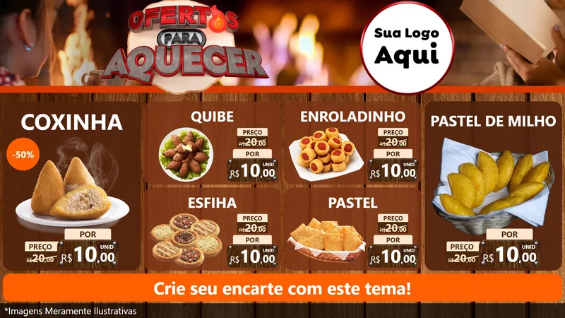 Modelo de TV para TV Horizontal com o tema Ofertas Para Aquecer para Salgadaria