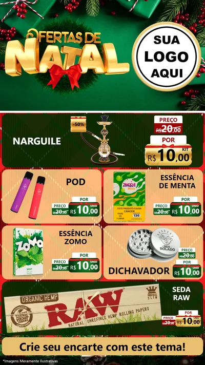 Modelo de TV para TV Vertical com o tema Ofertas de Natal para Tabacaria