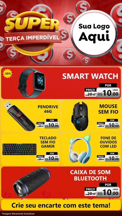 Modelo de TV para TV Vertical com o tema Super Terça Imperdível para Informática