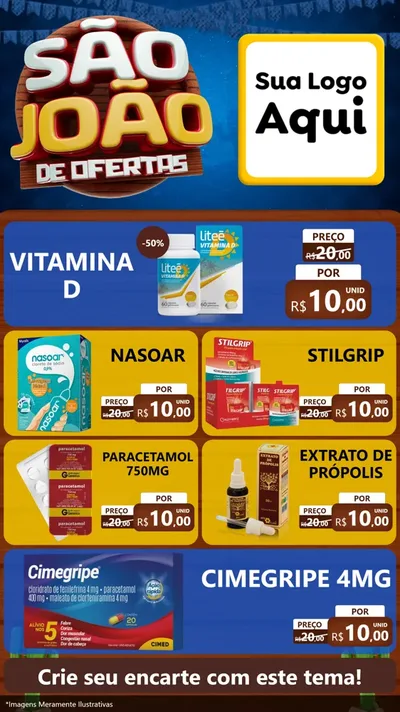 Modelo de TV para TV Vertical com o tema São João Ofertas Imbatíveis! - Junina para Farmácia