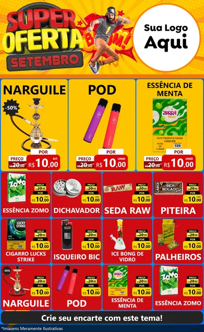 Modelo de Encarte para Encarte Grande com o tema Super Oferta Setembro para Tabacaria