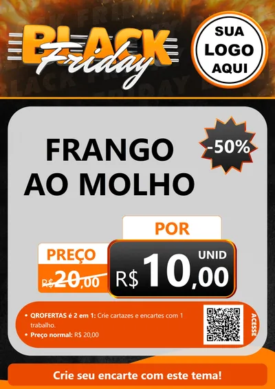 Modelo de Cartaz para Cartaz A4 Vertical com o tema Black Friday para Restaurante