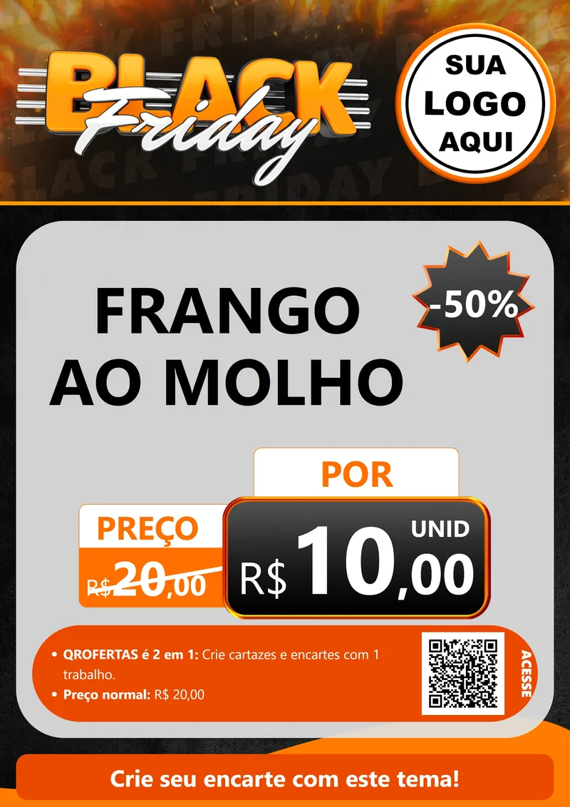 Modelo de Cartaz para Cartaz A4 Vertical com o tema Black Friday para Restaurante