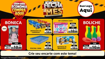 Modelo de TV para TV Horizontal com o tema Fecha Mês para Brinquedos