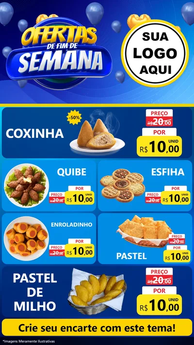 Modelo de TV para TV Vertical com o tema Ofertas de Fim de Semana para Salgadaria