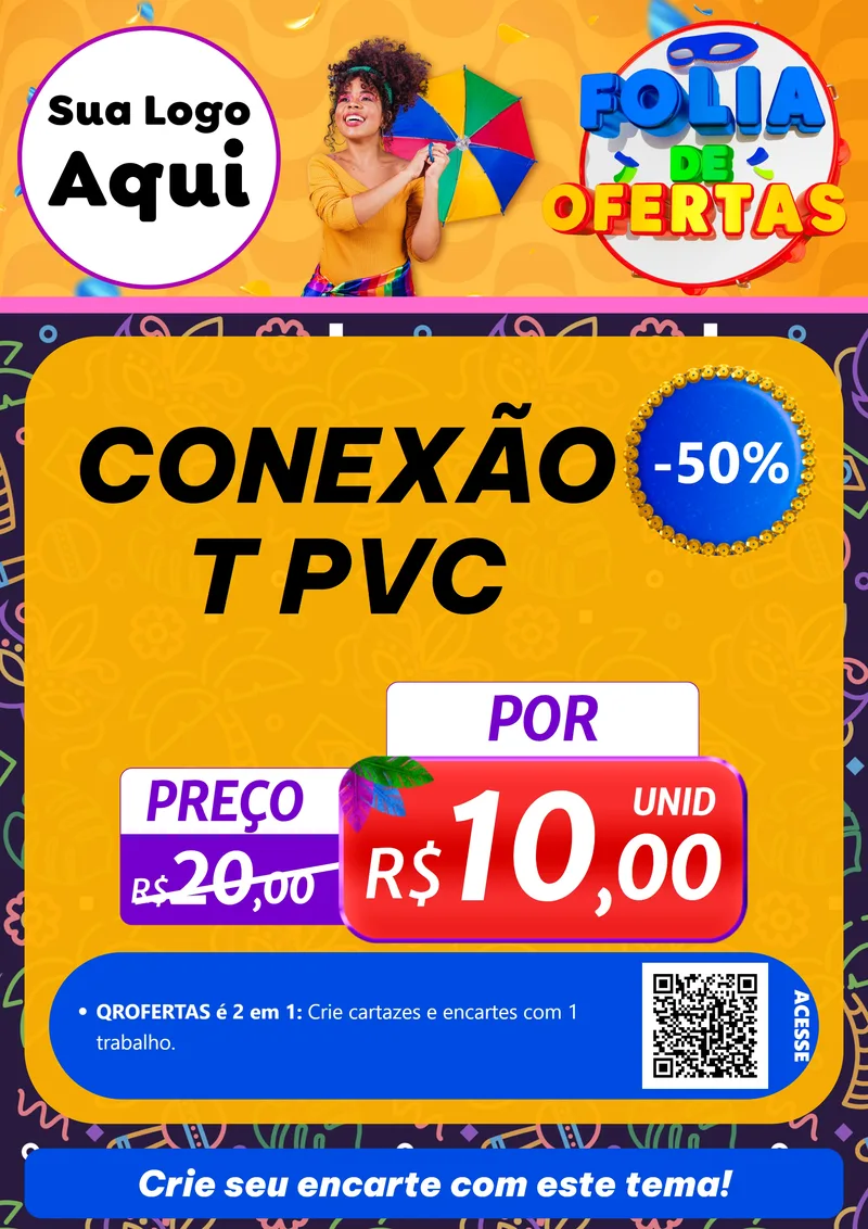 Modelo de Cartaz para Cartaz A4 Vertical com o tema Folia de Ofertas para Tubos e conexões