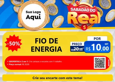 Modelo de Cartaz para Cartaz A4 Horizontal com o tema Sabadão do Real para Materiais Elétricos