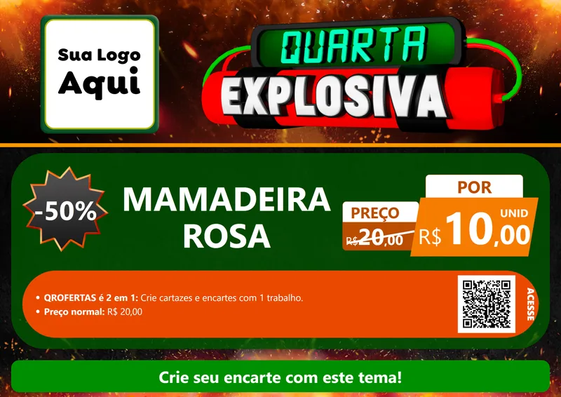 Modelo de Cartaz para Cartaz A4 Horizontal com o tema Quarta Explosiva para Bebês