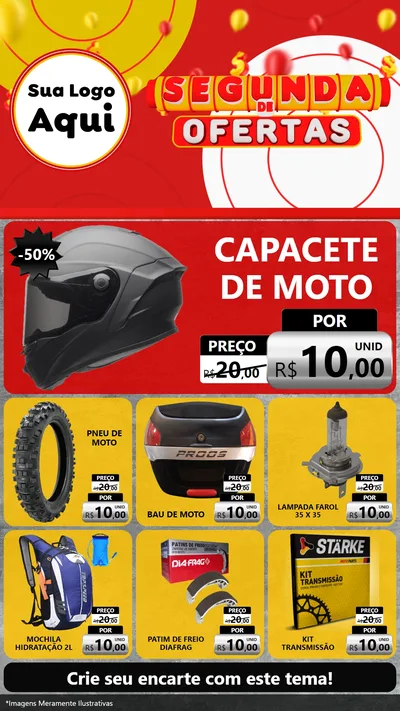 Modelo de Rede Social para Stories com o tema Segunda de Ofertas para Moto peças