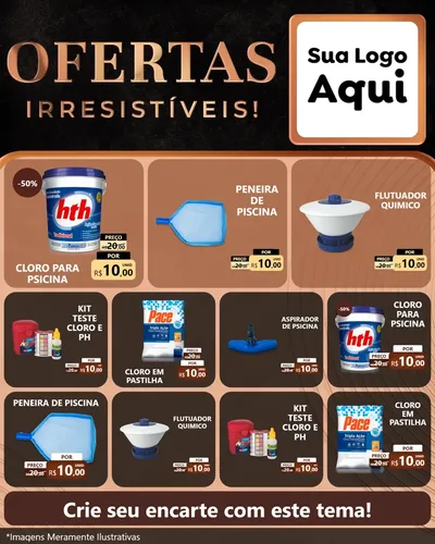 Modelo de Rede Social para Feed Instagram com o tema Ofertas Irresistíveis! para Produtos para Piscina