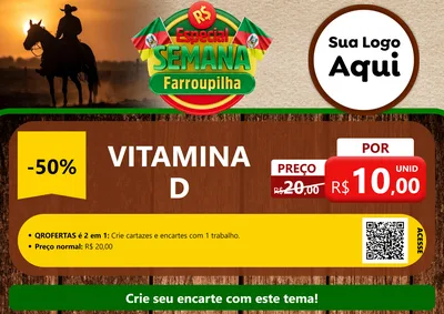 Modelo de Cartaz para Cartaz A4 Horizontal com o tema Especial Semana Farroupilha para Farmácia