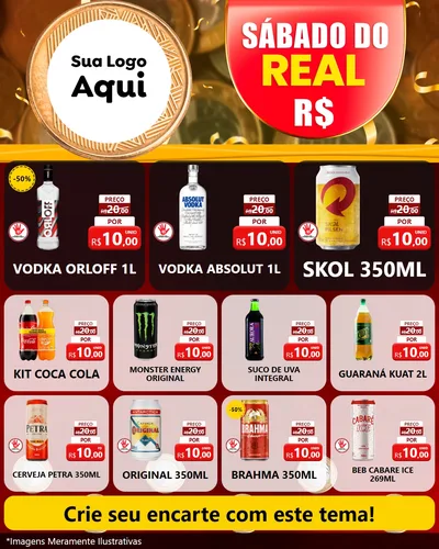 Modelo de Rede Social para Feed Instagram com o tema Sábado do Real para Distribuidora de bebidas