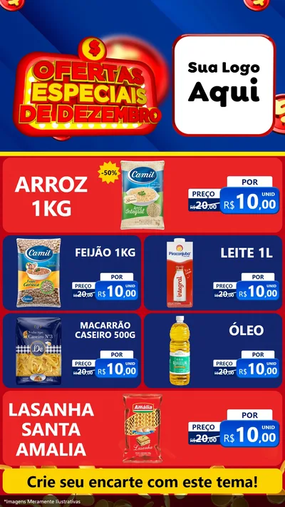 Modelo de TV para TV Vertical com o tema Ofertas Especiais de Dezembro para Supermercado